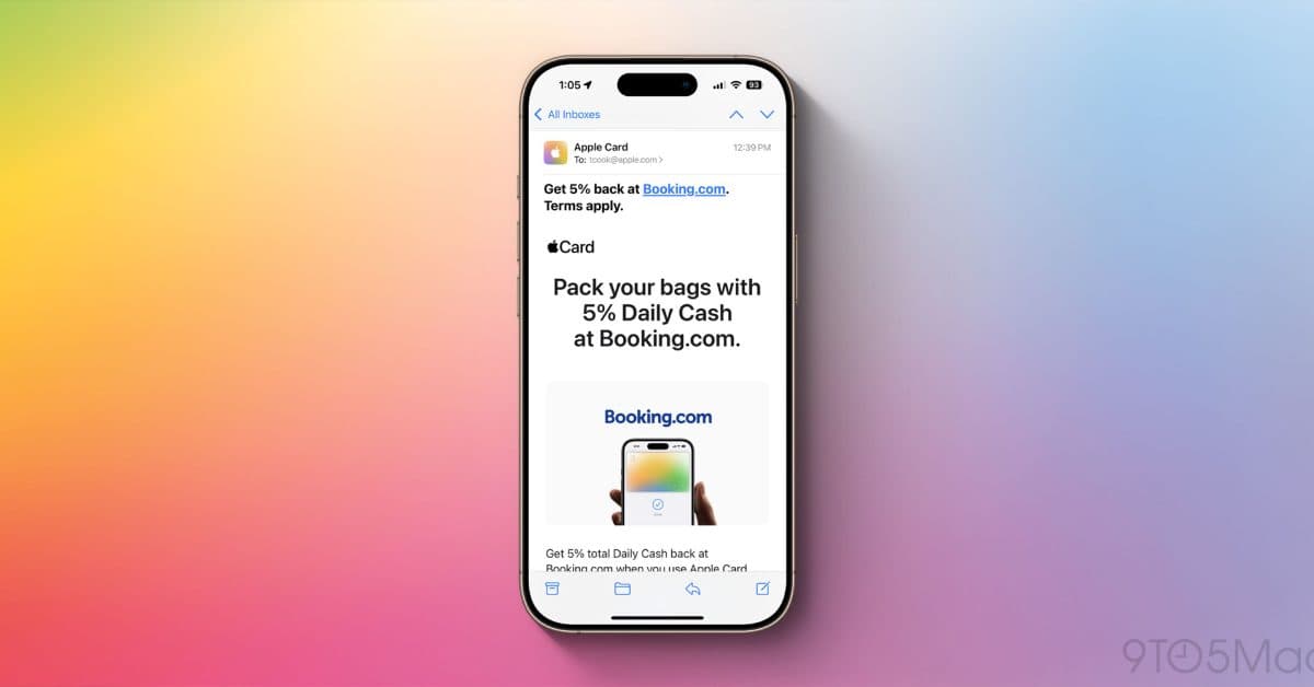Nouvelle offre promotionnelle Apple Card : profitez de 5 % de cashback limité chez ce partenaire de voyage