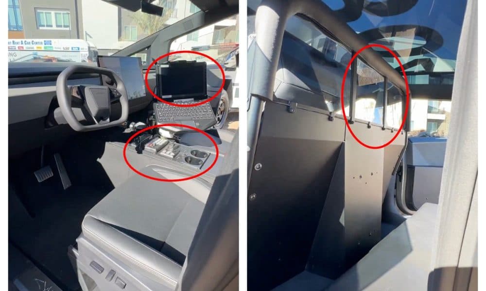 « Exploration de l’intérieur du Tesla Cybertruck pour les patrouilles de police : une révolution dans les véhicules d’intervention »