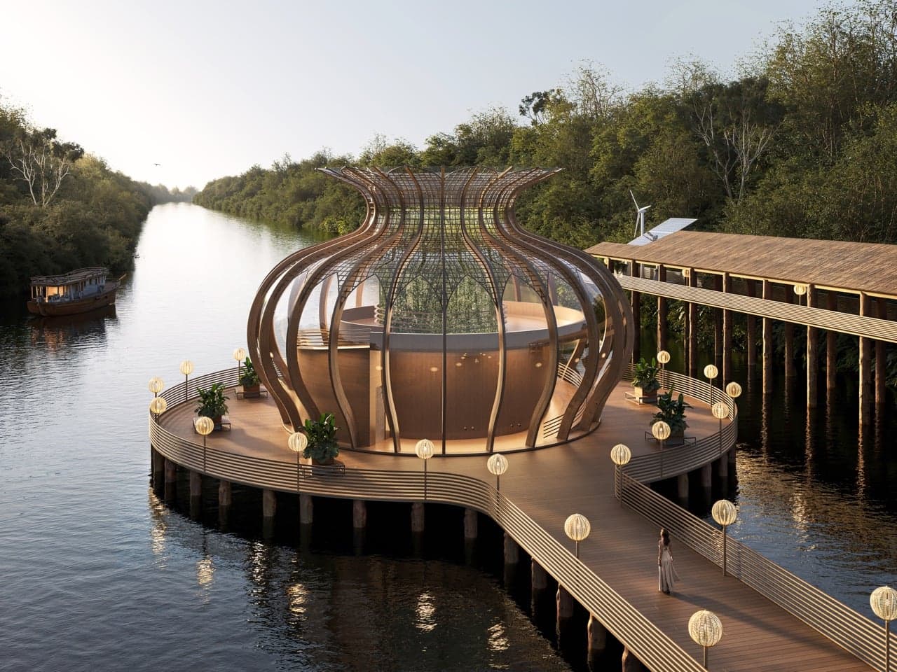 Découvrez ce Pavillon de la Forêt Amazonienne : Bamboo, Biomimicrie et Harmonie avec la Nature!