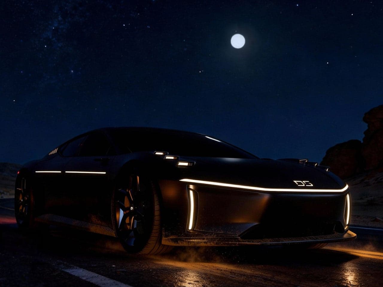 Découvrez la DarkSky : La Supercar qui Se Cache dans l’Ombre Grâce à Son Éclairage Intelligent!
