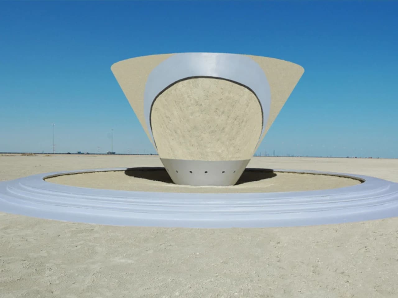 Découvrez Comment Ce Cône Miroitant de 12 Pieds Transforme Le Sable du Désert en Œuvre d’Art Éblouissante !