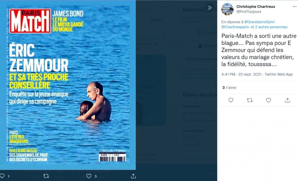 Blague du moment paris match et zemmour