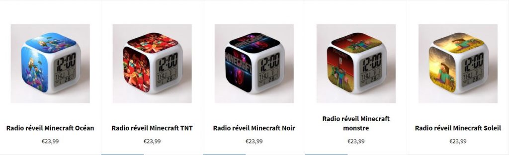 Radio réveil Minecraft