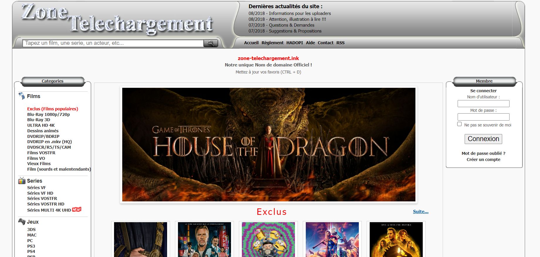 Zone telechargement Nouvelle Adresse Plare