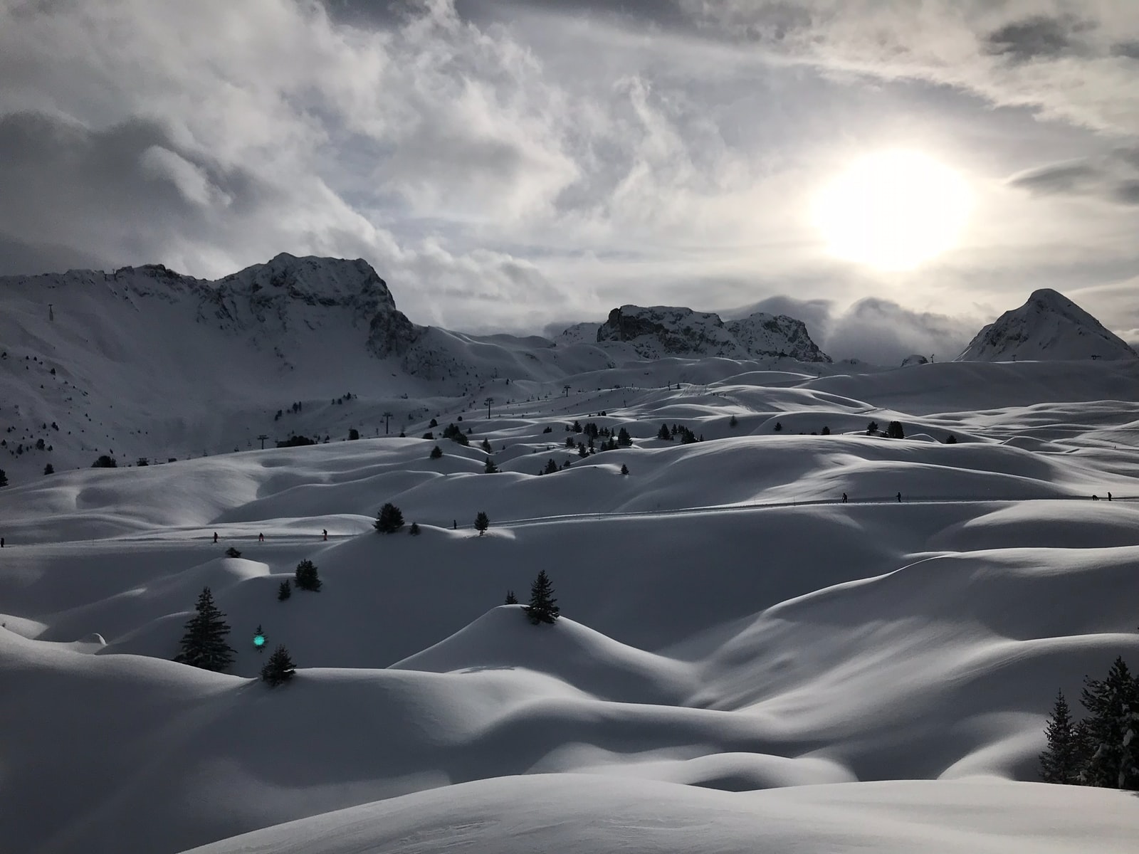 La Plagne montagne lever soleil Plare