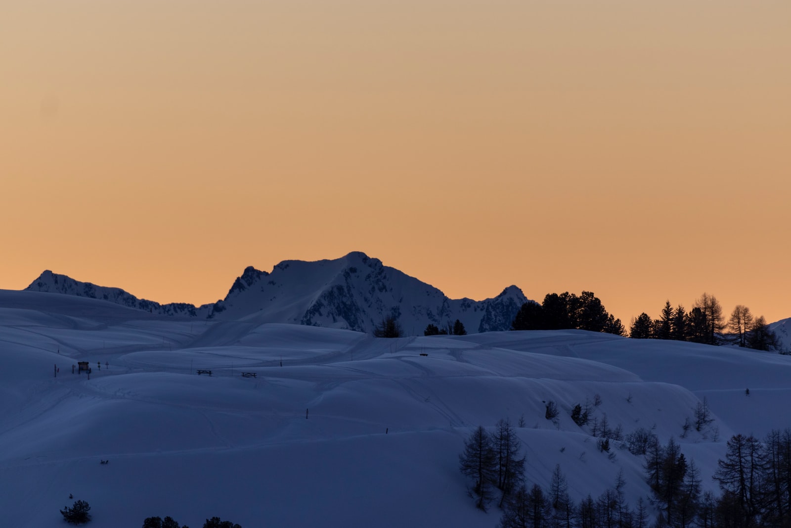 La Plagne coucher soleil Plare