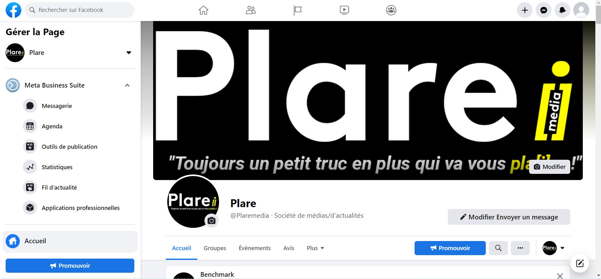 Facebook page business Plare