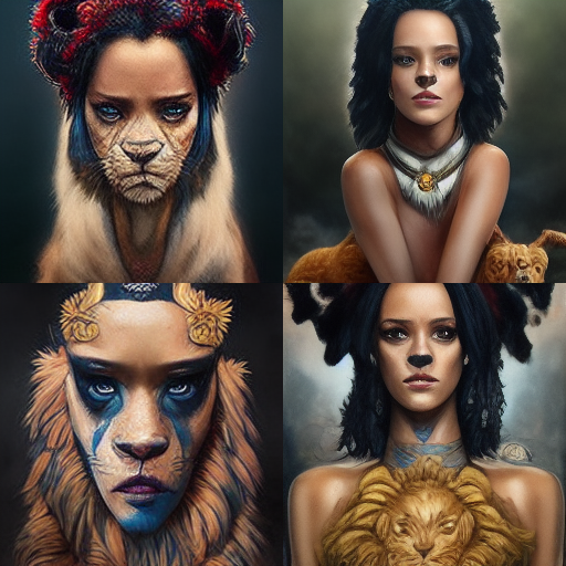 Midjourney AI Intelligence Artificielle Rihanna lion katy perry Plare
