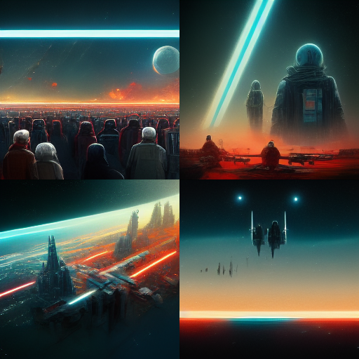 Midjourney AI Intelligence Artificielle melange star wars space 2063 Plare