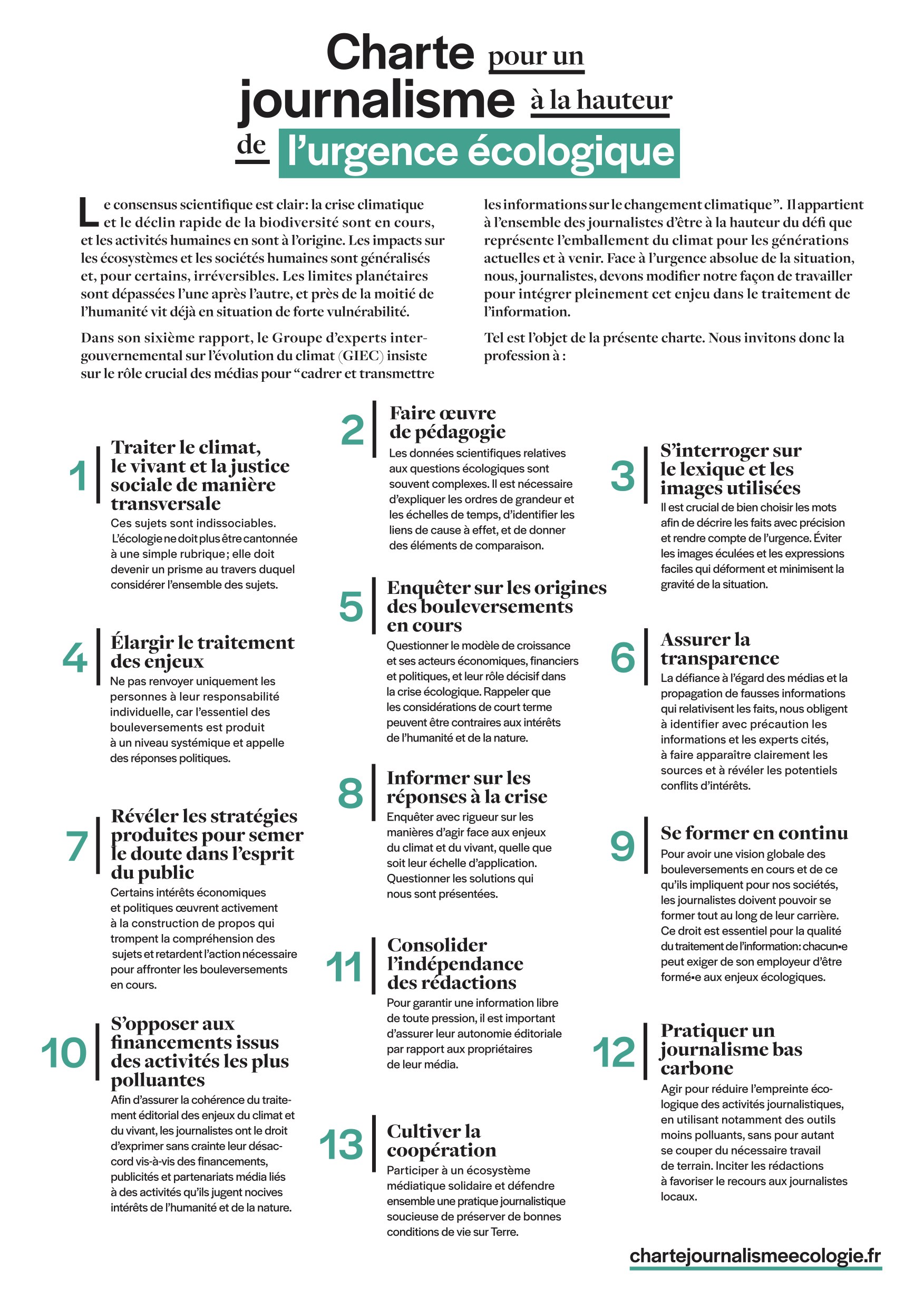 Charte journalisme ecologique Plare