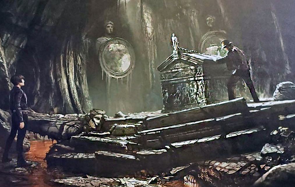 Indiana Jones 5 concept art grotte decouverte temple Plare