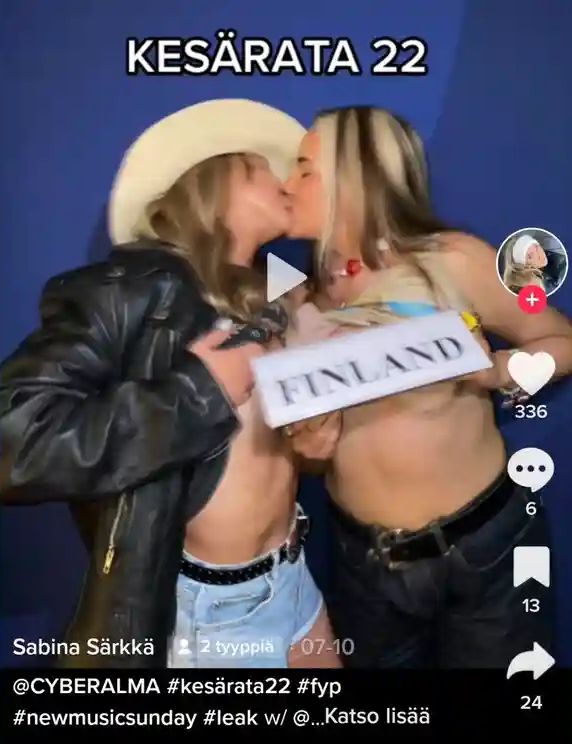 Tiktok topless Sabina Sarkka polemique Sanna Marin Plare