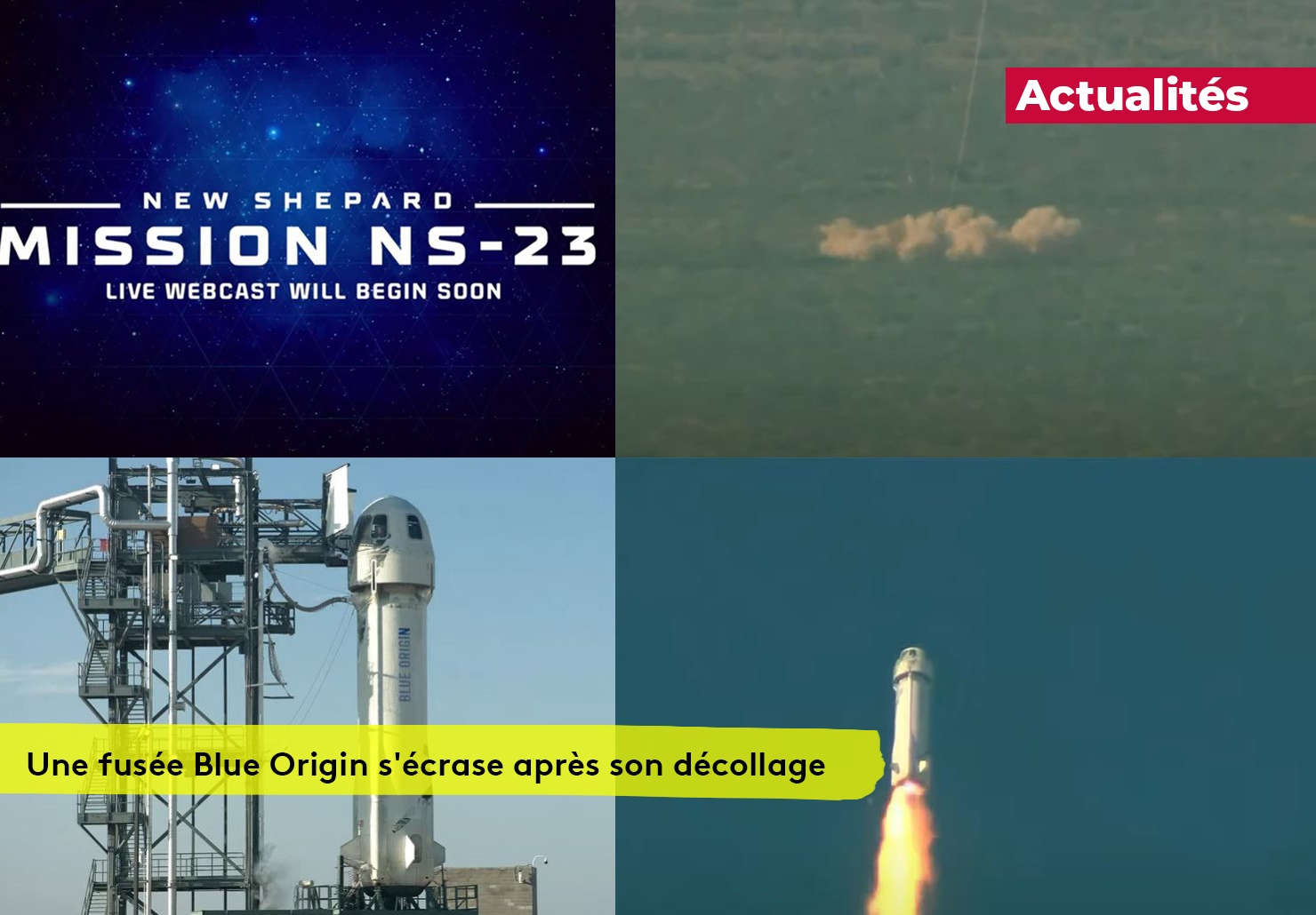 Une fusée Blue Origin s'écrase après son décollage, sans faire de blessés