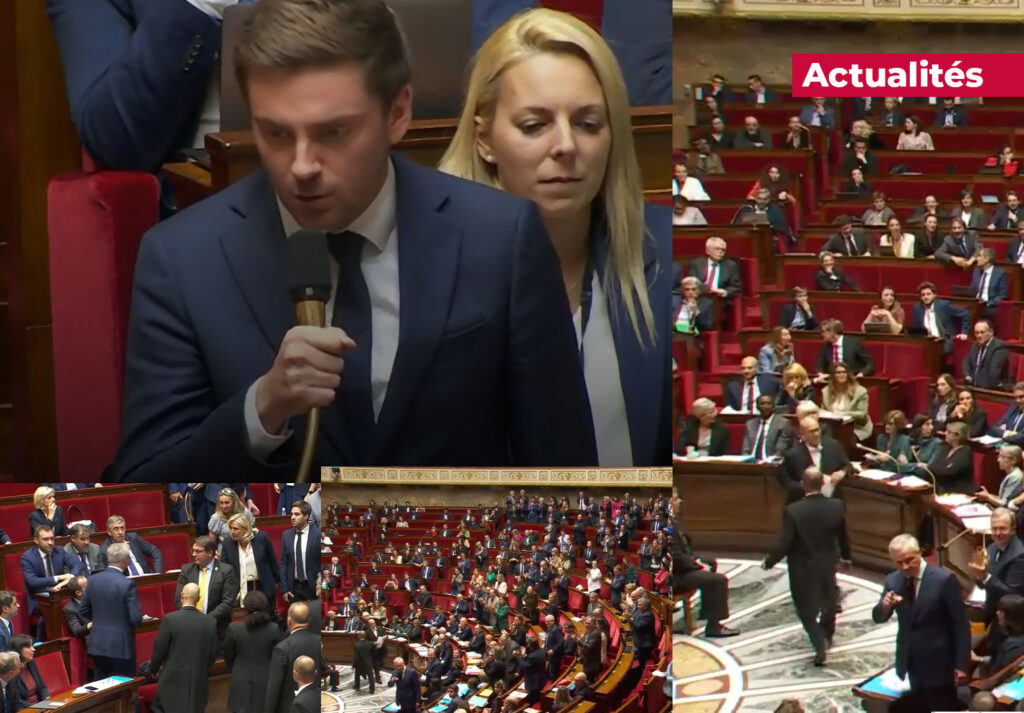 Assemblée nationale : Alexandre Loubet dit à Bruno Le Maire que c’est un lâche lors des questions au gouvernement Debat houleux assemblée nationale bruno lemaire insulte lache RN marine le pen Plare