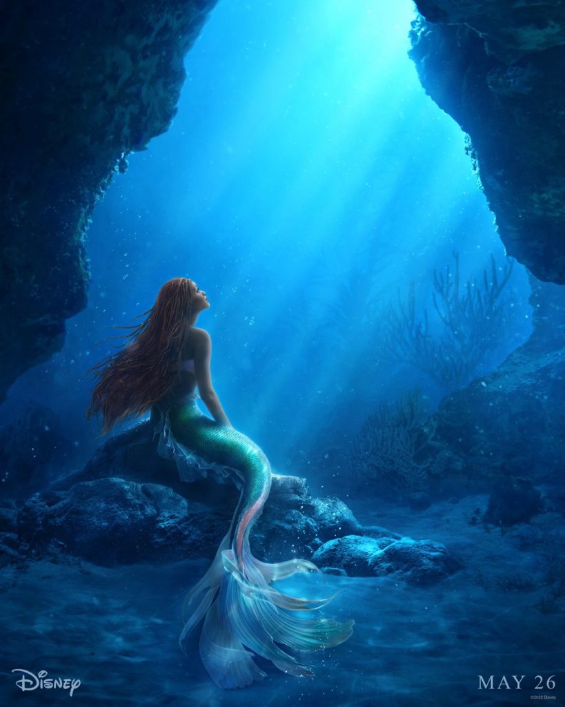 Premiere Affiche film Ariel La petite sirène Live Action Halle Bailey Disney