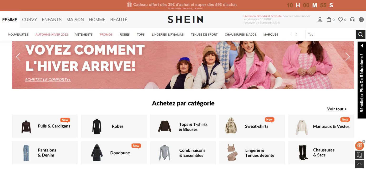 Shein comment acheter moins cher Plare