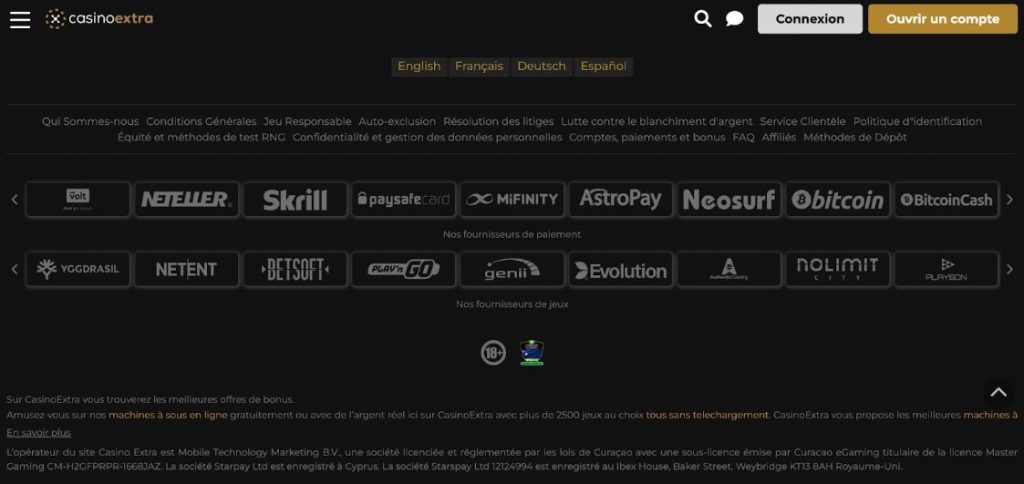 test Casino Extra ses jeux ses bonus