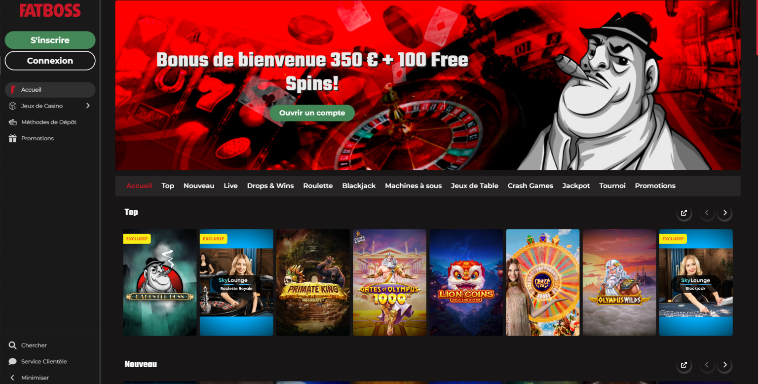 Test du site officiel du casino en ligne Fatboss
