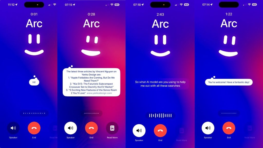 La fonction « Appeler Arc » d’Arc Search pour iPhone est une version amusante de « Appeler un ami ».