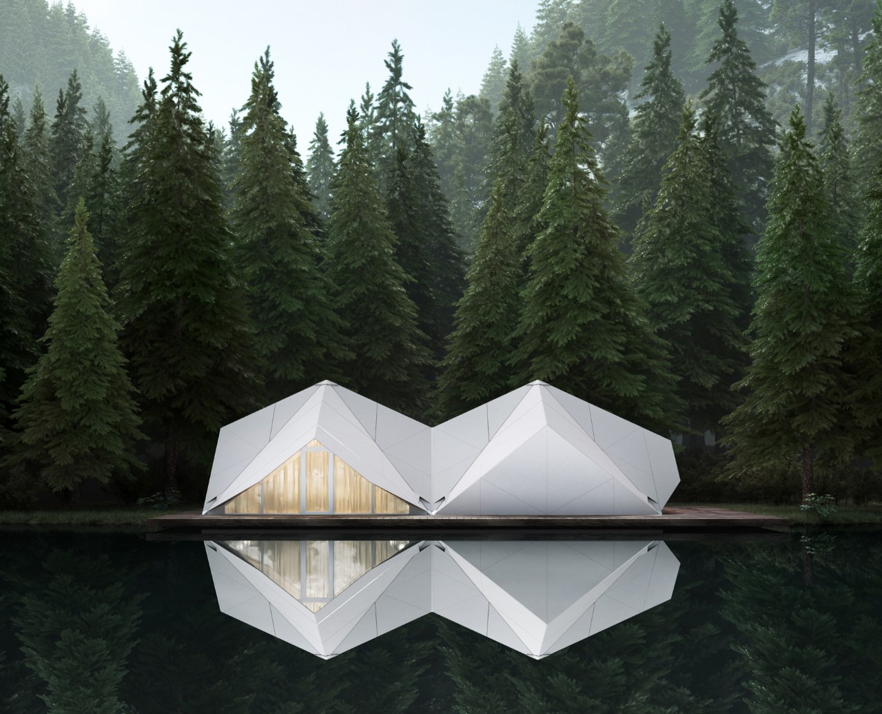 1718392854 450 Ces cabanes en origami ont ete concues pour etre construites - plare.