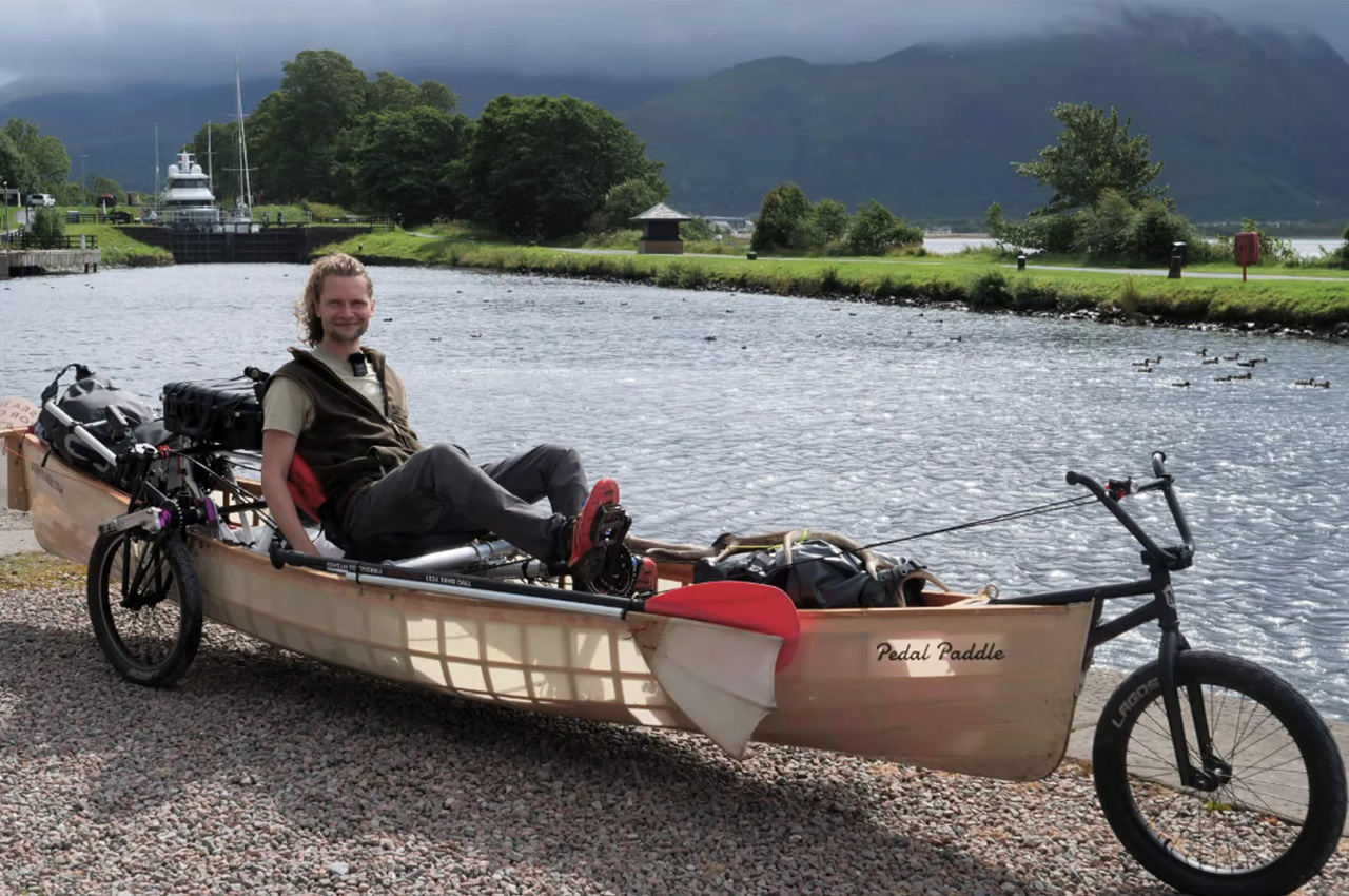 1730664972 869 Un homme traverse lEcosse a bord dun canoe amphibie construit - plare.