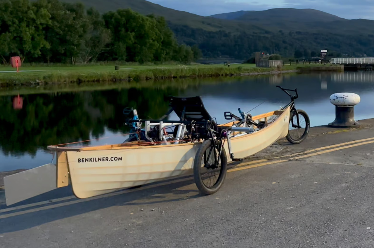 1730664973 15 Un homme traverse lEcosse a bord dun canoe amphibie construit - plare.