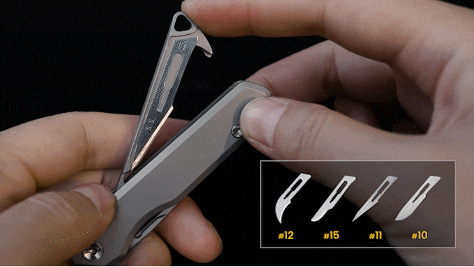 1731725577 542 Ce couteau en titane de grade 5 dissimule deux lames - plare.