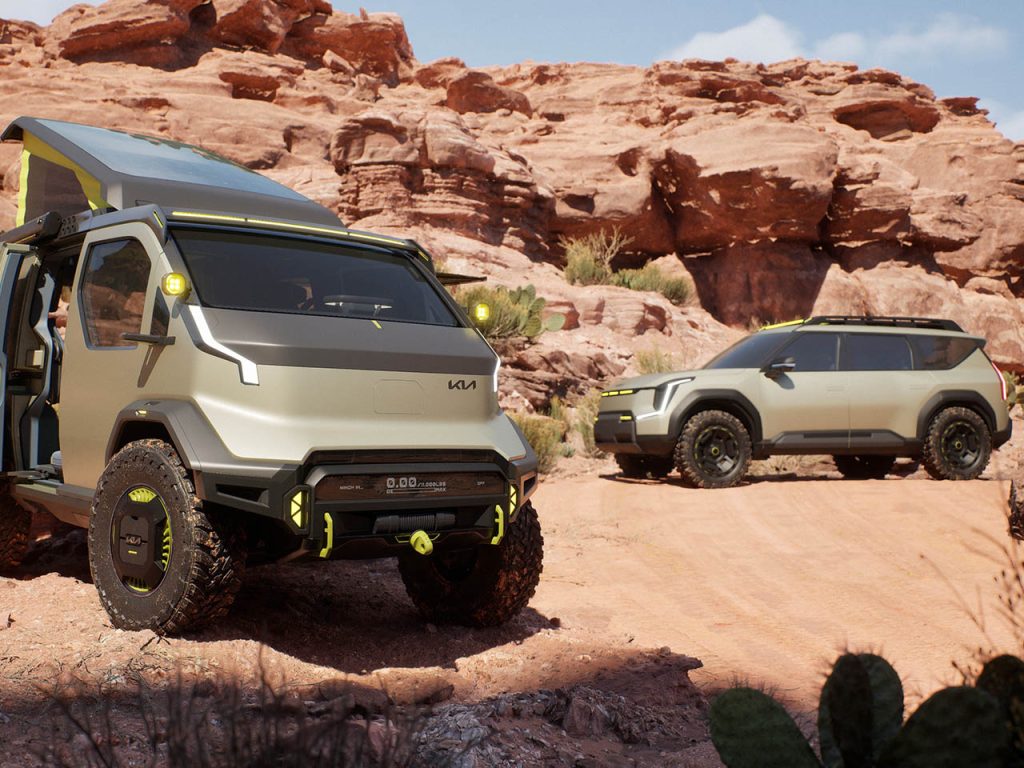Kia présente des concepts de véhicules électriques tout-terrain avec un haut degré de personnalisation et d’esprit d’aventure