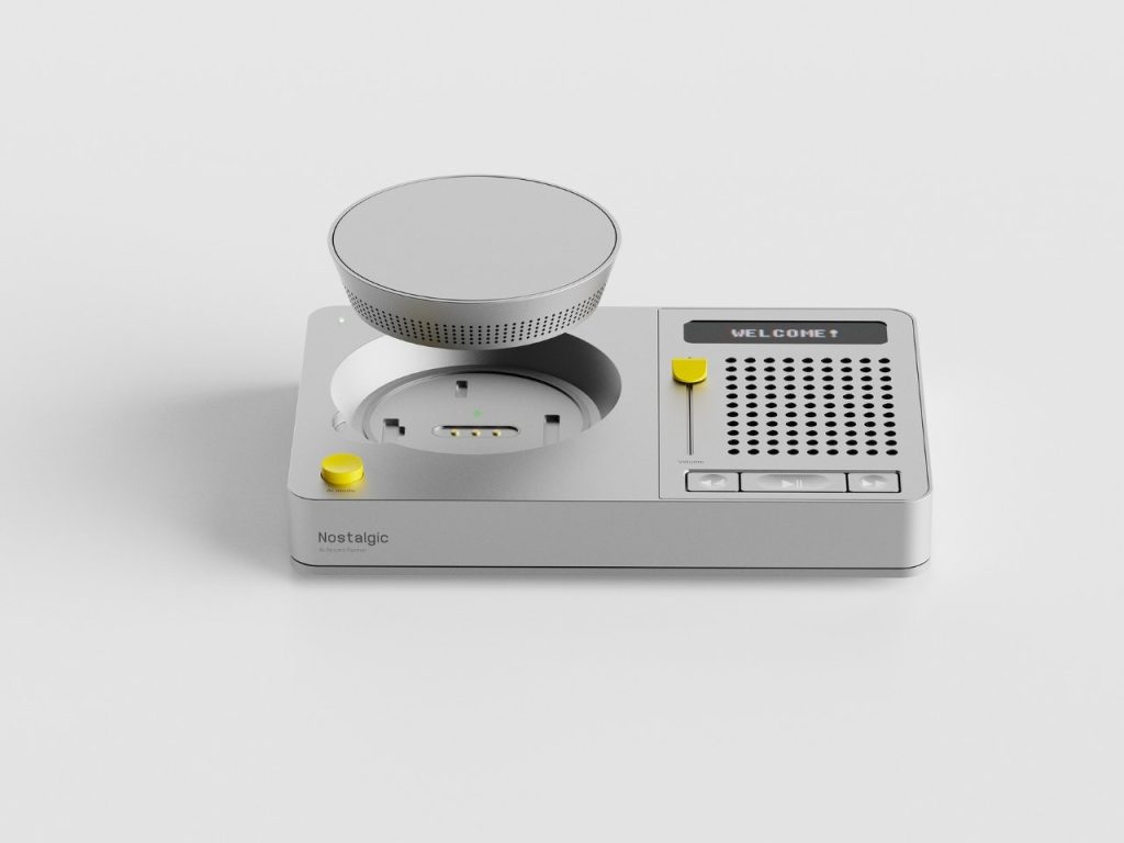 Le concept d’appareil rétro 2 en 1 combine un haut-parleur doté d’une intelligence artificielle et un tourne-disque.