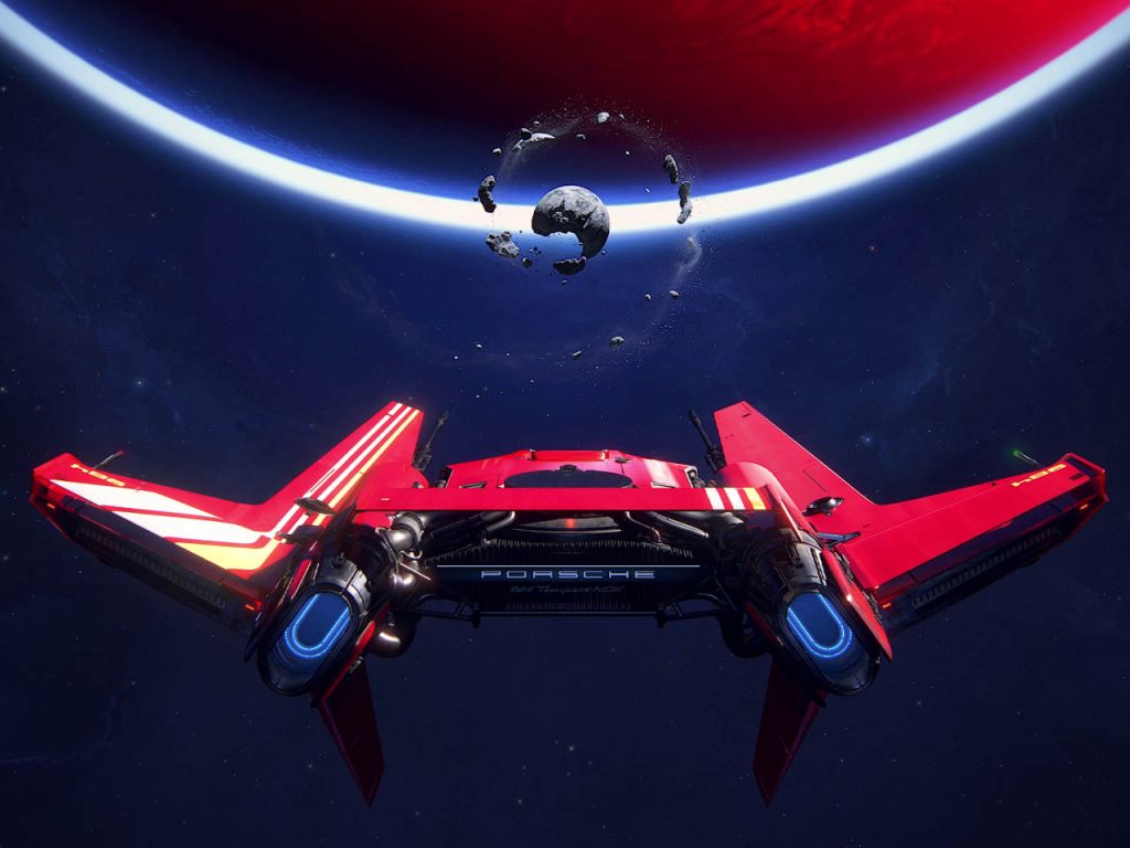 Le vaisseau spatial 984 Tempest NDX est une création intergalactique issue de la collaboration entre Porsche et Naughty Dog.