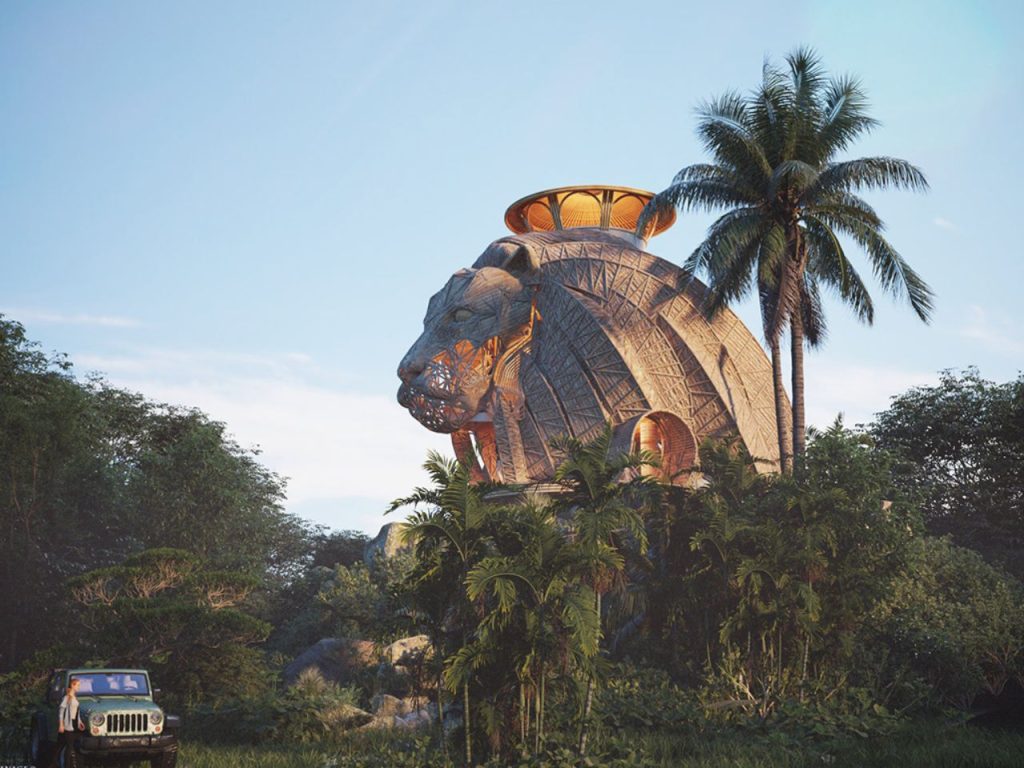 Découvrez cette Cabine Safari de Luxe : Un Sanctuaire pour Admirer la Majesté des Lions !