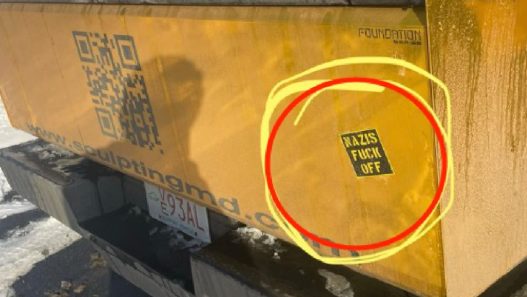 Tesla Cybertruck nazi sticker - plare.