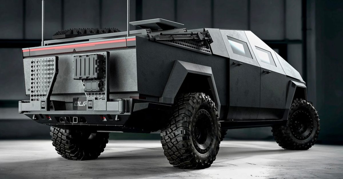 Tesla Cybertruck tank military - plare.