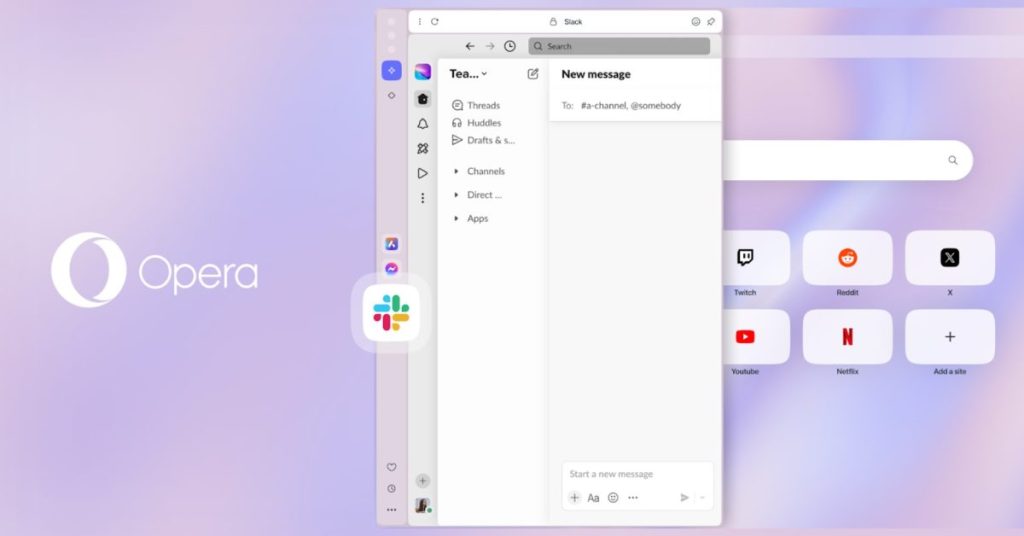 Opera one enrichit sa barre latérale avec Discord, Slack et Bluesky pour une productivité optimale