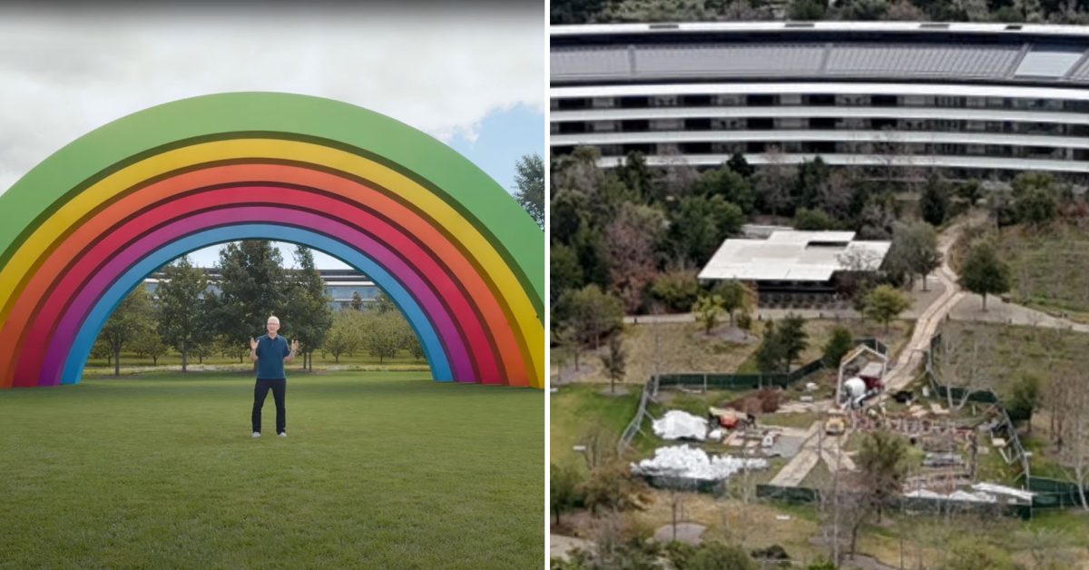 Apple Park rainbow stage gone but reportedly being rebuilt - plare.