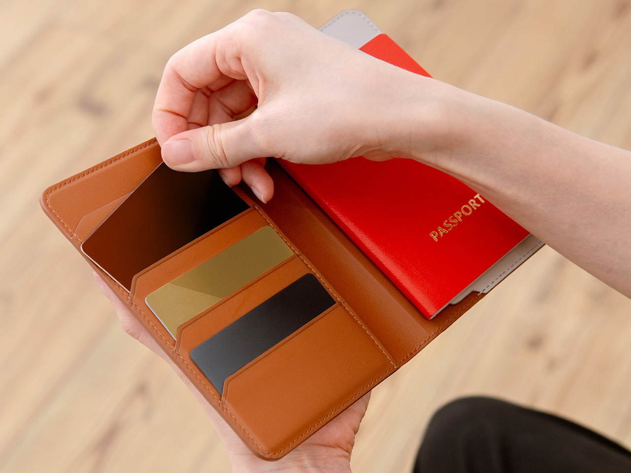 Belmont Vegan Leather Passport Holder hero - plare.
