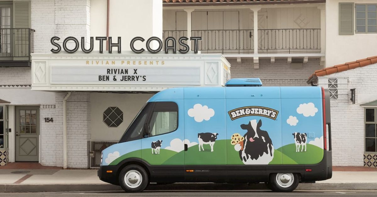 Rivian electric ice cream truck - plare.