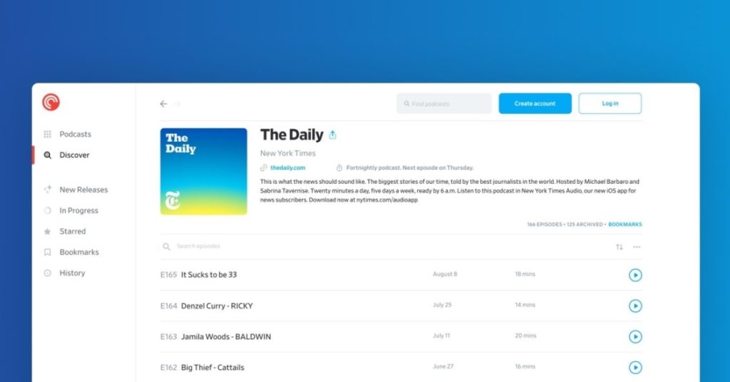 Applications Pocket Casts gratuites : profitez de votre contenu favori sur le web, Mac et Windows