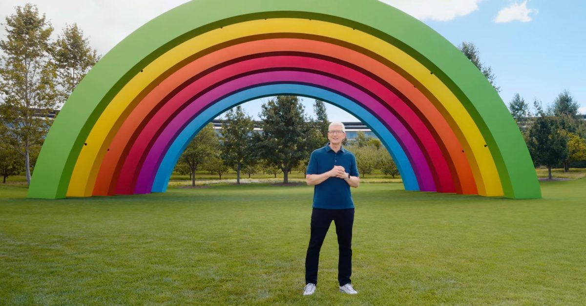 tim cook apple park rainbow bg - plare.