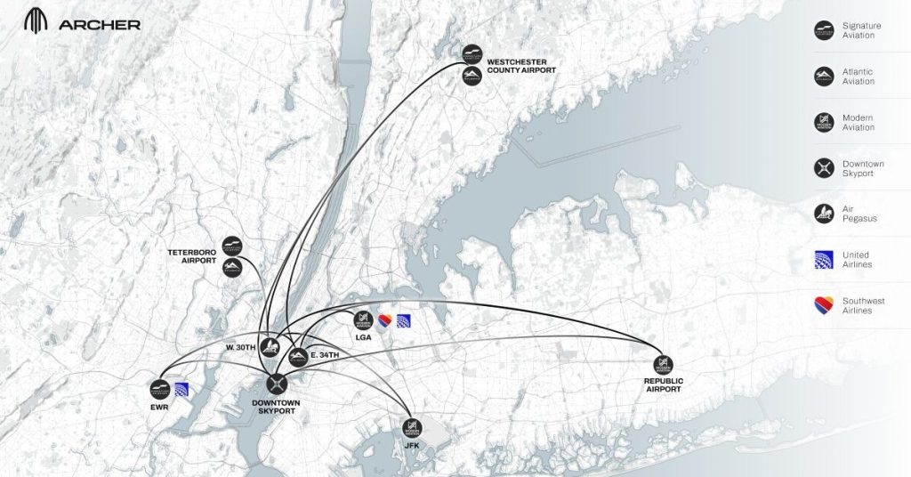Revolution des transports : Archer présente des trajets en taxi aérien de 15 minutes vers les aéroports Revolution des transports : Archer présente des trajets en taxi aérien de 15 minutes vers les aéroports