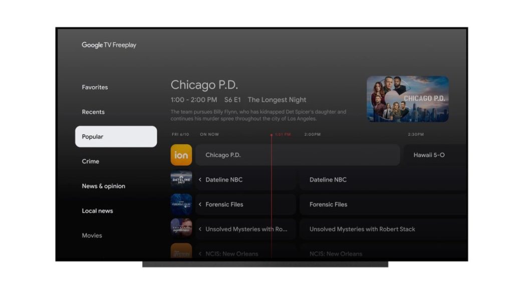 Google TV relance son application Freeplay relookée pour une expérience de streaming améliorée