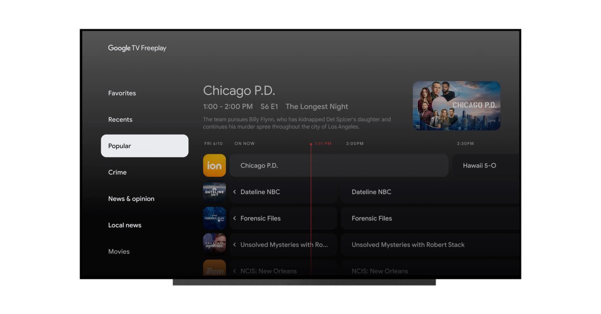 Google TV relance son application Freeplay relookée pour une expérience de streaming améliorée