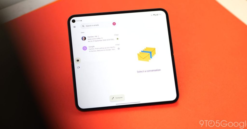 Gmail améliore l'expérience utilisateur avec un nouveau design réglable sur tablettes Android et appareils pliables