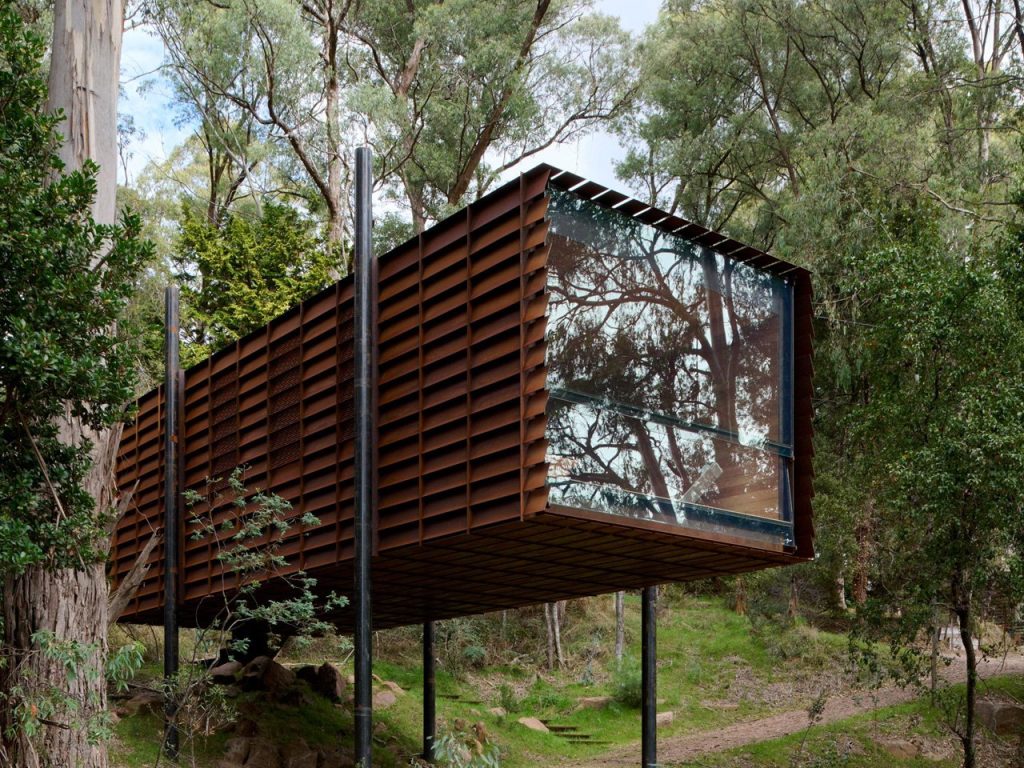 Découvrez cette Cabane en Acier Élevée : Une Véritable Sculpture au Cœur de la Forêt Australienne !