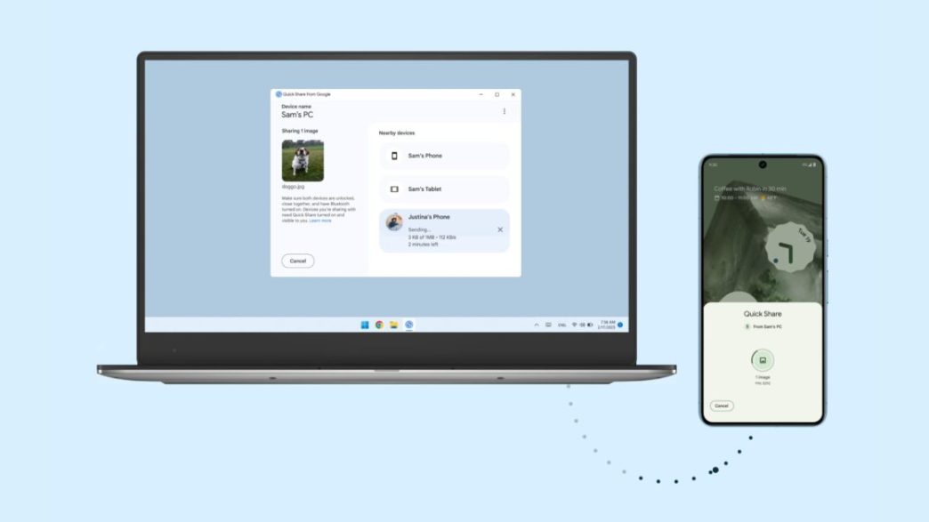 Google Quick Share sur les PC Samsung : une nouvelle ère se dessine en mai