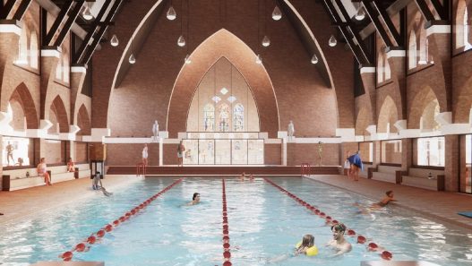 MVRDV Transforme une Eglise Centenaire Neerlandaise en Piscine Publique Grace - plare.