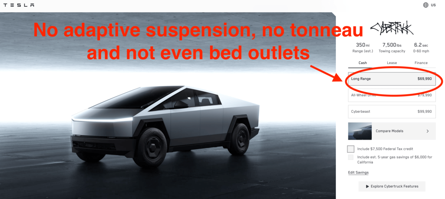 Tesla lance son nouveau Cybertruck RWD à 66 000 €, mais abandonne de nombreuses fonctionnalités intéressantes