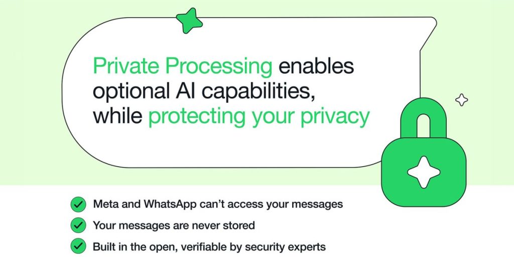 WhatsApp s’inspire de l’approche d’Apple en matière de cloud privé pour renforcer la confidentialité de l’IA.
