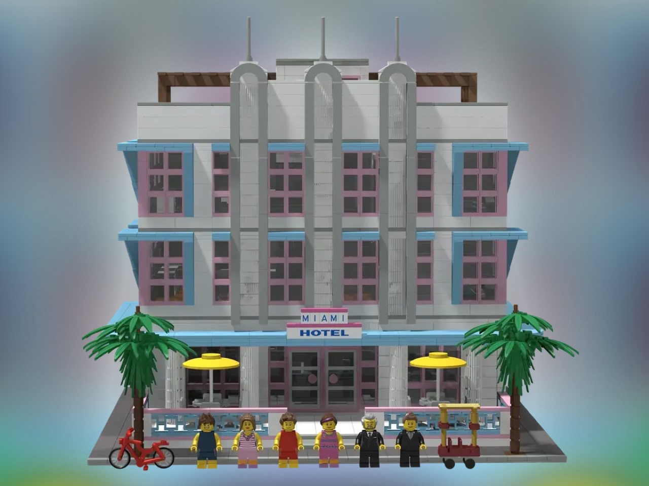 1746560050 312 Decouvrez Notre Incroyable Construction dHotel LEGO Miami Vice City Avant - plare.