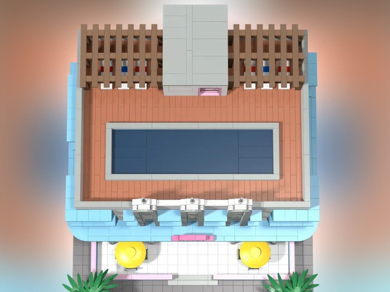 1746560051 740 Decouvrez Notre Incroyable Construction dHotel LEGO Miami Vice City Avant - plare.